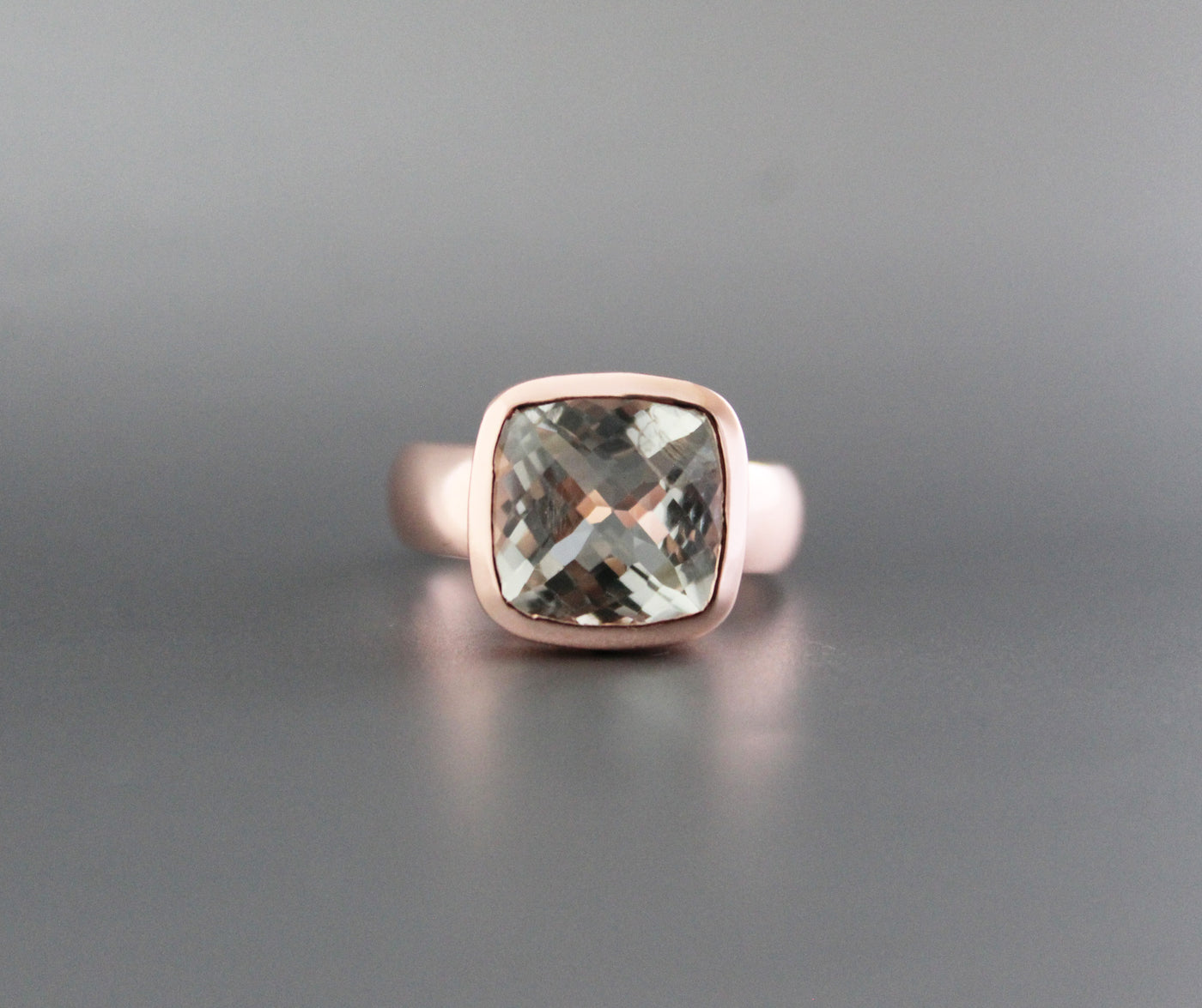 Green Amethyst Ring,Rose Gold Filled Ring,925 Silver Ring,Prasiolite Ring,Anniversary Gift,Bezel set ring,February Birthstone,Bridal jewelry