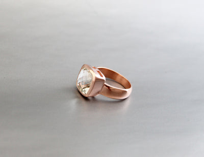 Green Amethyst Ring,Rose Gold Filled Ring,925 Silver Ring,Prasiolite Ring,Anniversary Gift,Bezel set ring,February Birthstone,Bridal jewelry
