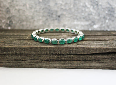 Green Onyx Bangle, Green Stone Bracelet, Sterling Silver, Silver Gemstone Bangles, Gemstone Bangles, Bezel Set Bangles, Perfect Gift,Organic