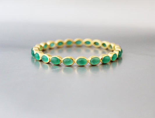 Green Onyx Bangle, Green Stone Bracelet, Sterling Silver, 14K Gold Filled Bangles, Gemstone Bangles, Bezel Set Bangles, Perfect Gift,Organic