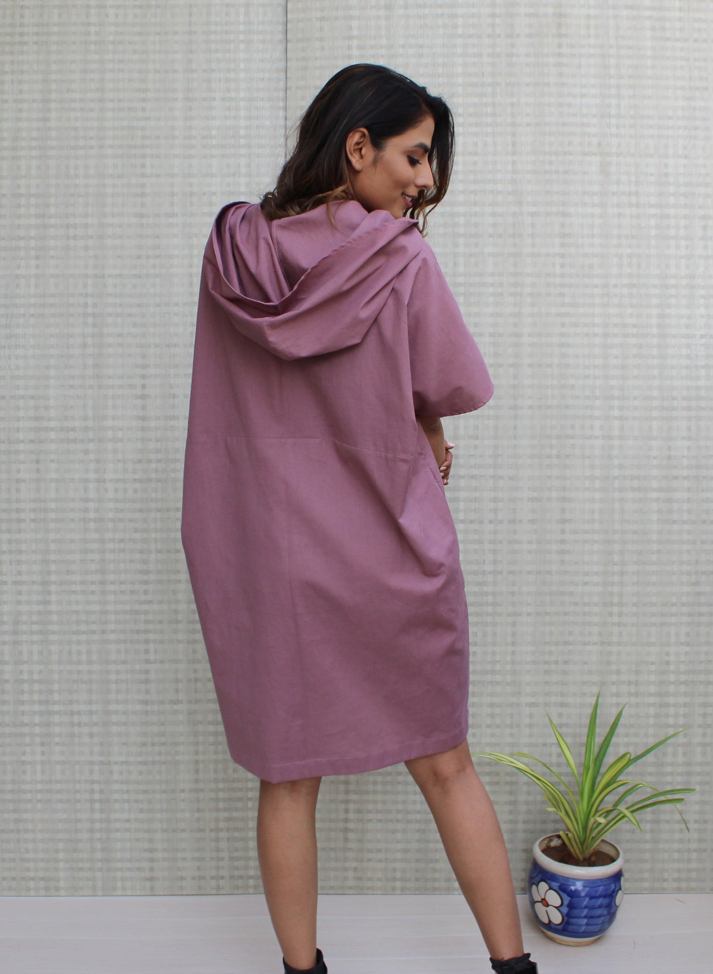 Hoodie V neck dress