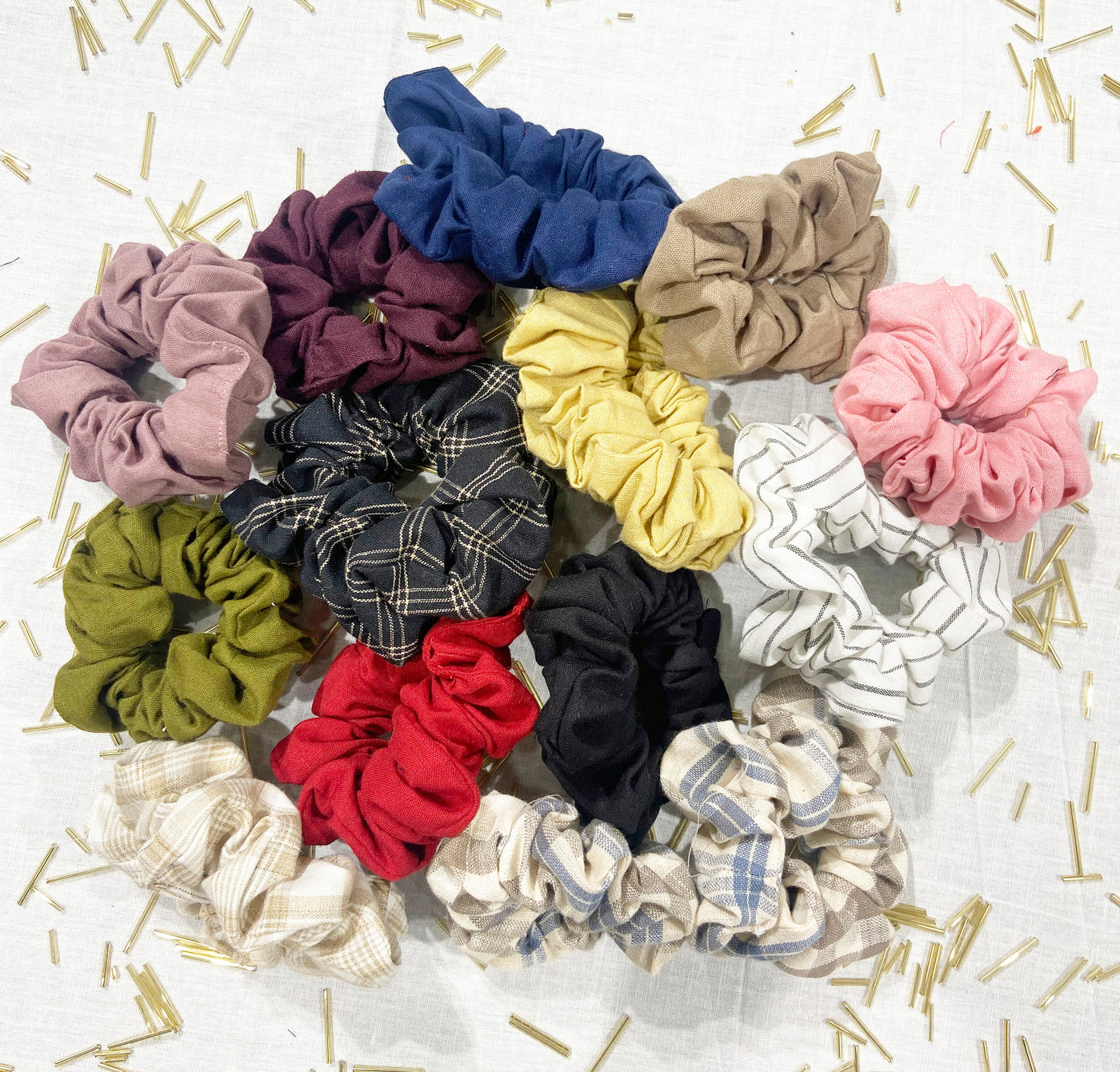 Linen Cotton Scrunchies, Spring colors, In 27 colors, Linen scrunchies for women, Natural Linen cotton hair Tie, Hair Accessories, Sustainable scrunchies