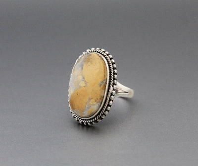 Jasper ring, Boho Ring, 925 Sterling Silver Ring, Bohemian Jewellery, Statement Ring, Natural Jasper Ring, Large Silver Rings