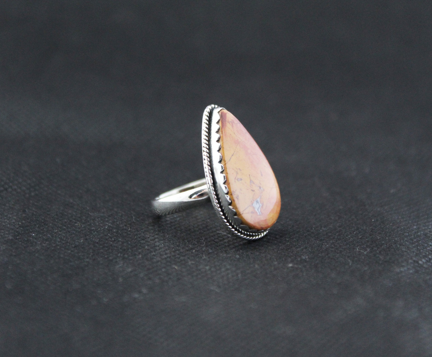 Pear Jasper ring, Boho Ring, 925 Sterling Silver Ring, Statement Ring, Natural Jasper Ring, Large Silver Rings,Gift for Her,Engagement Gifts