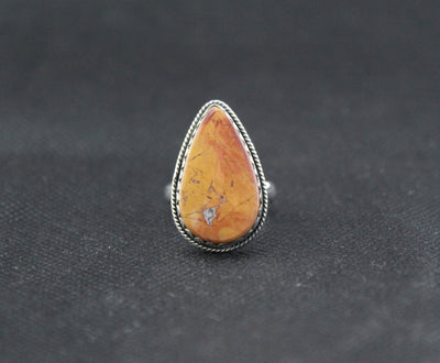 Pear Jasper ring, Boho Ring, 925 Sterling Silver Ring, Statement Ring, Natural Jasper Ring, Large Silver Rings,Gift for Her,Engagement Gifts