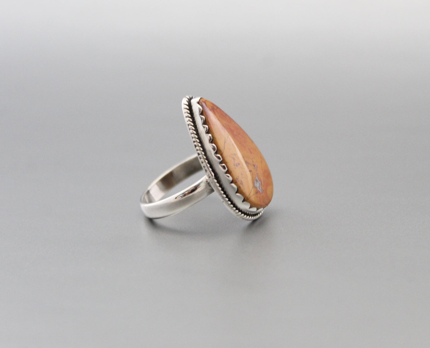 Pear Jasper ring, Boho Ring, 925 Sterling Silver Ring, Statement Ring, Natural Jasper Ring, Large Silver Rings,Gift for Her,Engagement Gifts