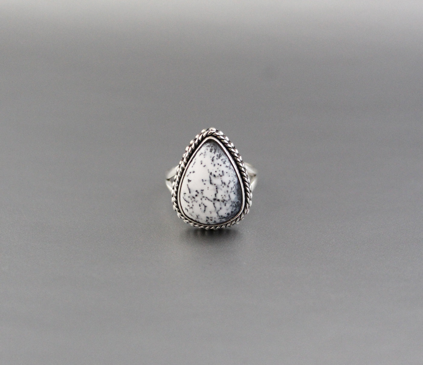 White Jasper ring, Natural Gemstone Ring, Jasper Ring, Statement Ring, White Agate Ring, Large Silver Rings, Organic, Boho, Bohemian