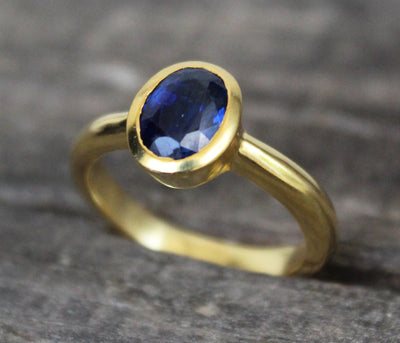 Kyanite Ring, September Birthstone , Blue Gemstone Ring, Solid 925 Sterling Silver Ring, Boho Ring, Bohemian Jewelry, 14K Gold Filled Ring