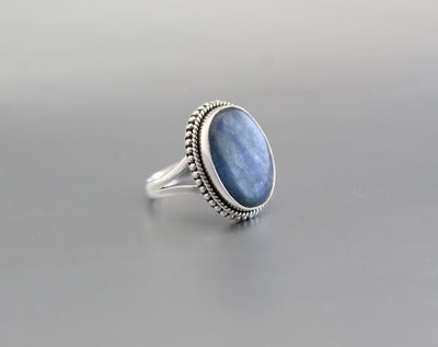 Kyanite Ring, Blue Kyanite Ring, Natural Kyanite Ring, Gemstone Ring, 925 Sterling Silver Handmade Ring, Gemstone Ring, Kyanite Jewelry,