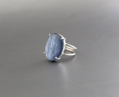 Blue Kyanite Ring * Sterling Silver Ring * Statement Ring * Bridal Ring * Wedding Ring * Gemstone Ring * Blue Stone * Organic Ring 