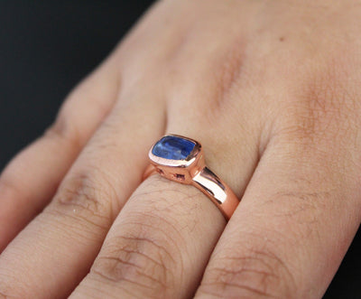 Blue Kyanite Ring, Sterling Silver Ring, Genuine Blue Kyanite Ring, Blue Sterling Silver Kyanite Ring, Silversmith Ring, Deep Blue Ring