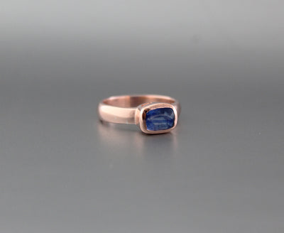 Blue Kyanite Ring, Sterling Silver Ring, Genuine Blue Kyanite Ring, Blue Sterling Silver Kyanite Ring, Silversmith Ring, Deep Blue Ring