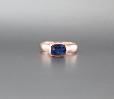 Blue Kyanite Ring, Sterling Silver Ring, Genuine Blue Kyanite Ring, Blue Sterling Silver Kyanite Ring, Silversmith Ring, Deep Blue Ring