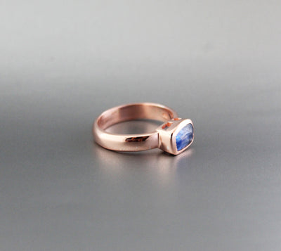 Blue Kyanite Ring, Sterling Silver Ring, Genuine Blue Kyanite Ring, Blue Sterling Silver Kyanite Ring, Silversmith Ring, Deep Blue Ring