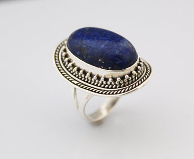 Lapis Lazuli Ring, Navy Blue Gemstone Ring, Stackable Ring, Bridesmaid ring, Jewelry gift, Women's ring, December Birthstone, Zodiac Ring