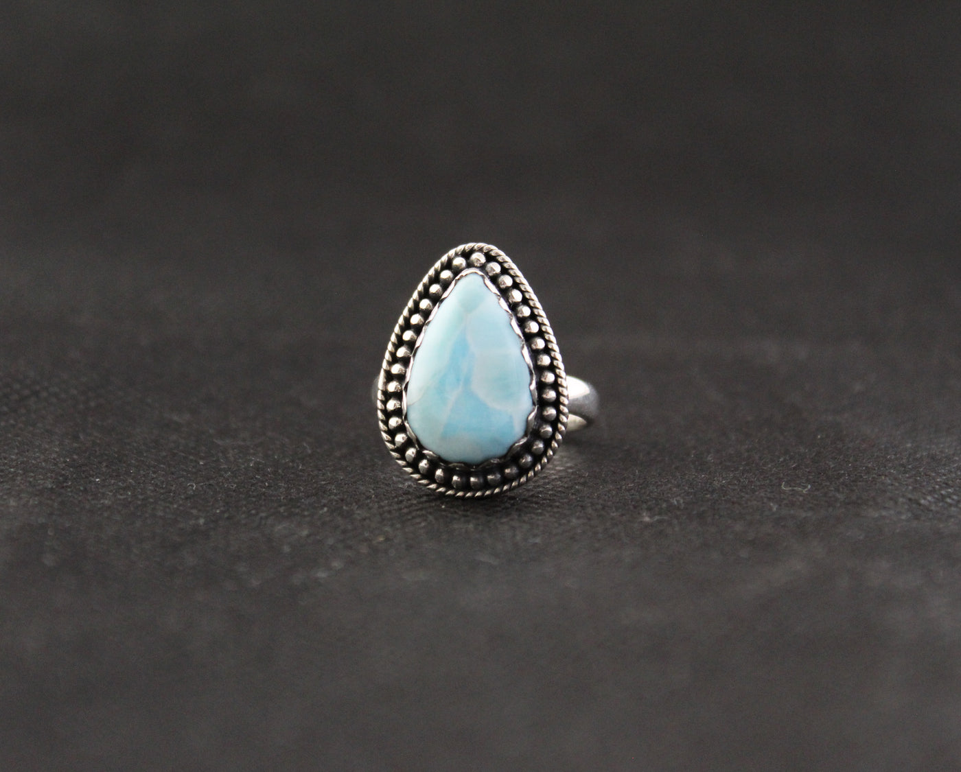 Natural Larimar Ring, Blue Gem Ring, Sterling Silver Rings For Women, AAA+Top Quality, Vintage, Bridal, Engagement Gift, Gift for Her