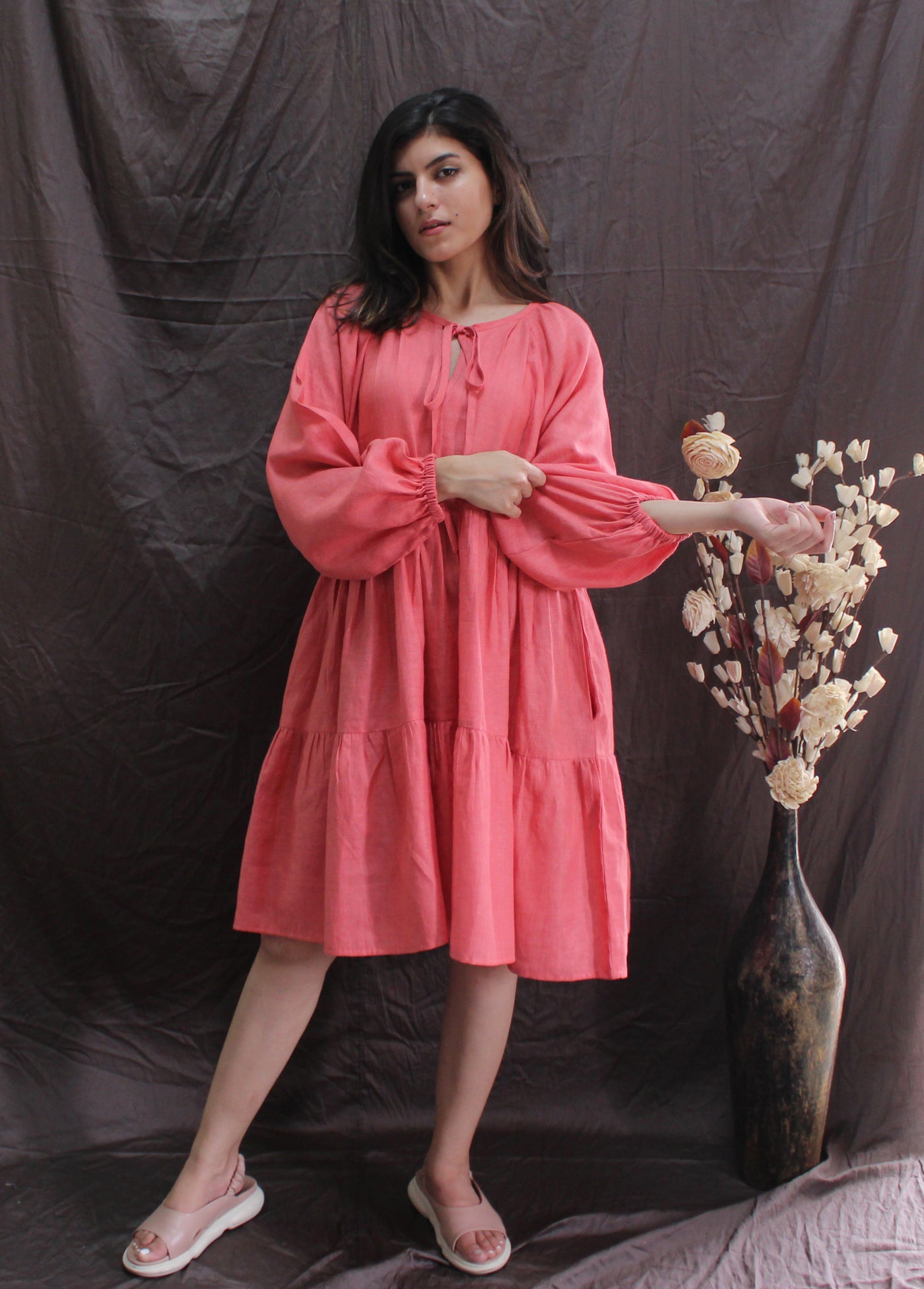 Layer Dress in Split neck