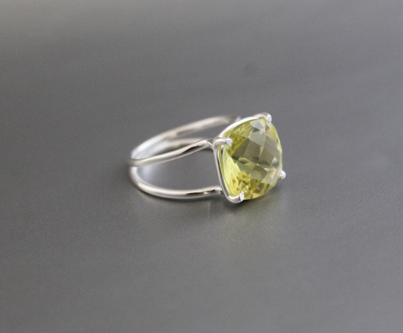 Lemon Quartz Ring, Silver Rings, Rings for Women, Promise Ring, Crystal ring, Silver Jewelry, Gift for Her, Stackable Rings,Bridesmaid Gift