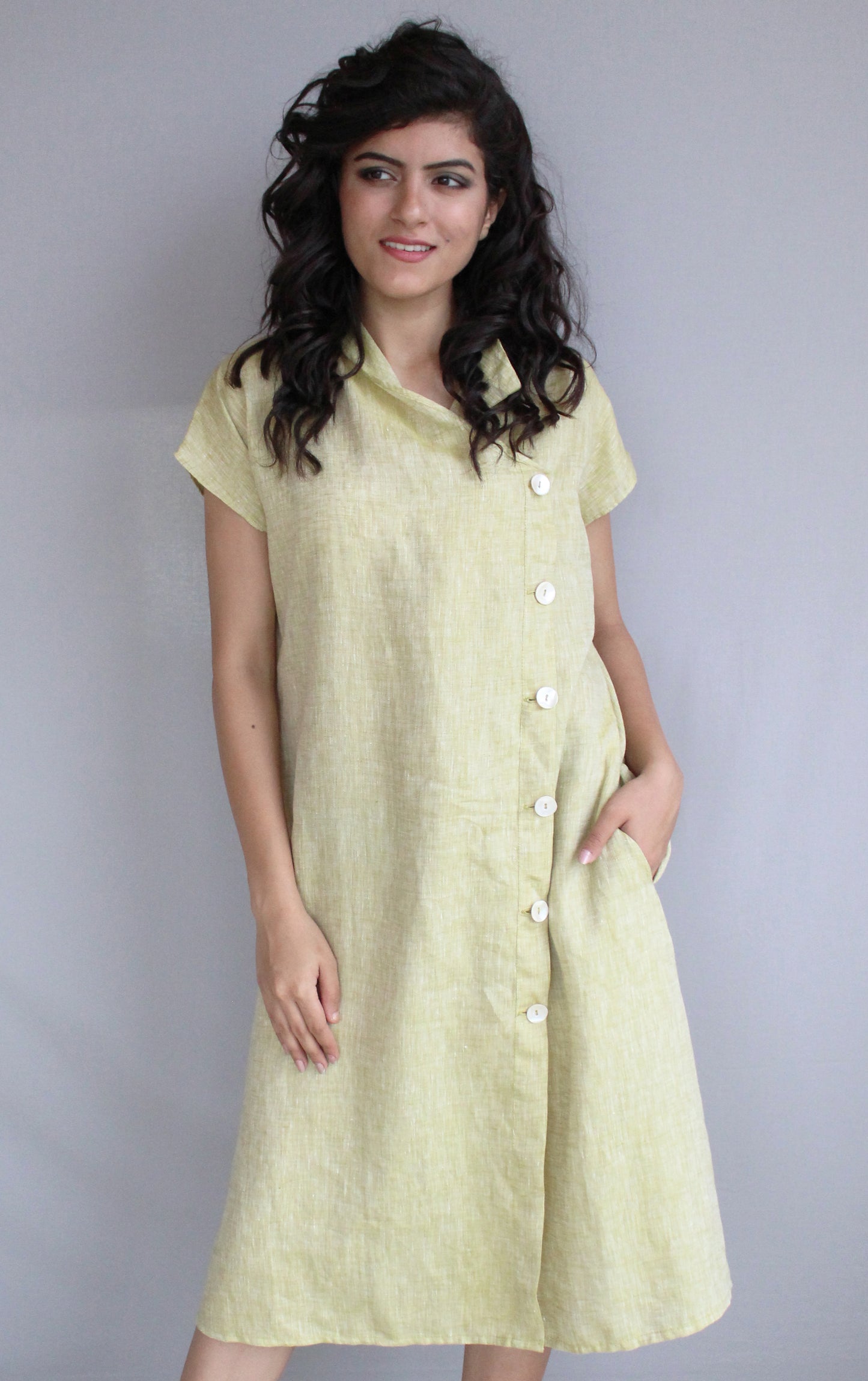 Linen Short Sleeve Organic Dress