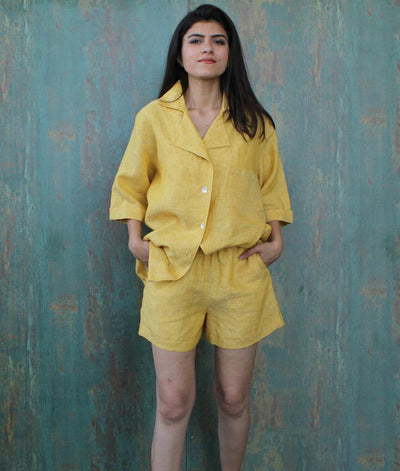 Linen pajama set, Linen top and shorts, Women's linen sleepwear, Linen lounge wear, Sexy pajama, Linen Nightwear, Washed Linen, Bridesmaid