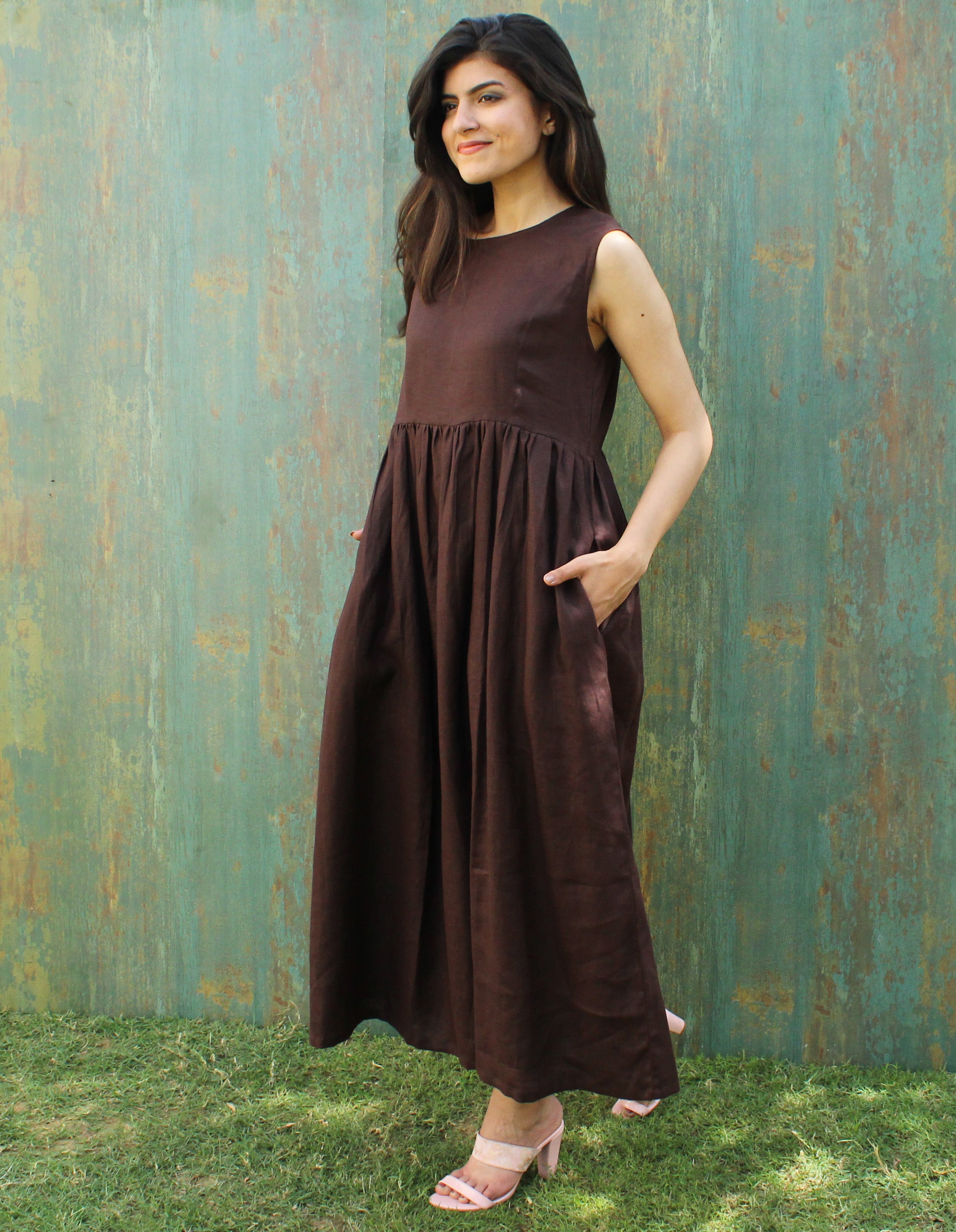 Linen maxi dress