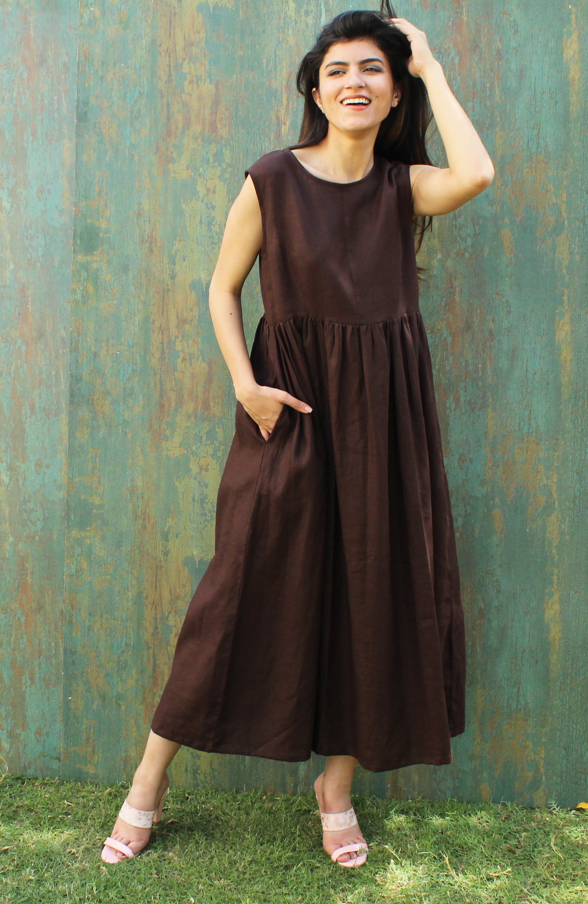 Linen maxi dress