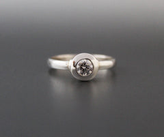 Moissanite Ring, Engagement Ring, Wedding Ring , Solitaire Ring,Certified 0.4 Carats Round Cut D-F Color Moissanite,Perfect Anniversary Gift