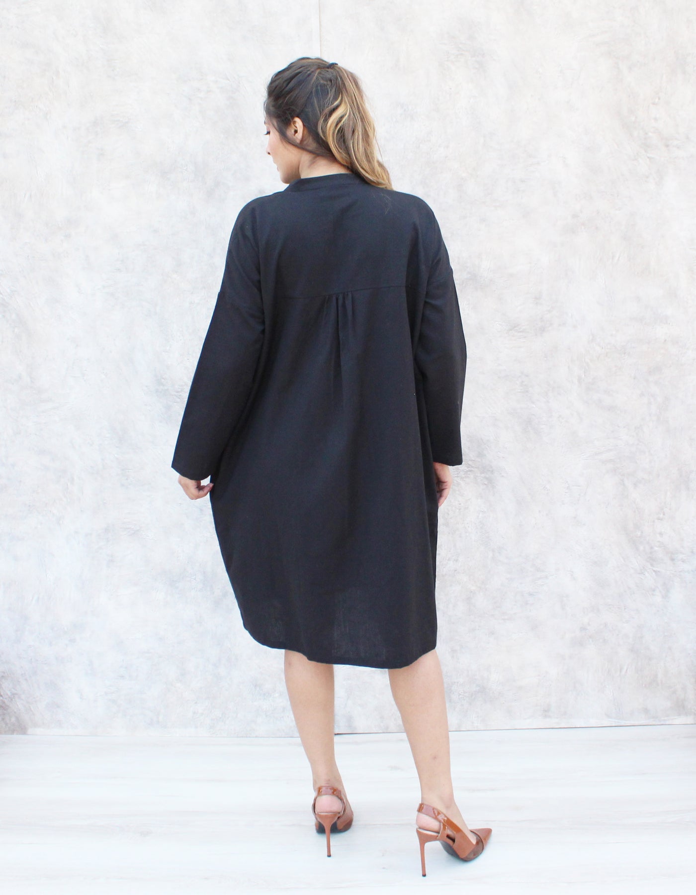 Knee Length Pockets Dress PLUS SIZE