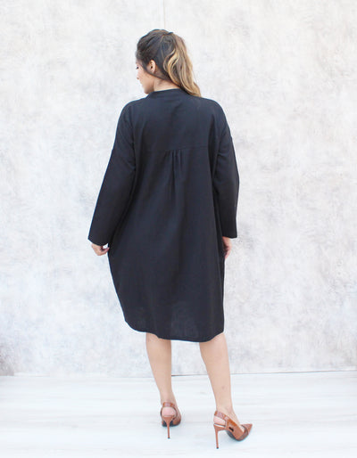 Knee Length Pockets Dress PLUS SIZE