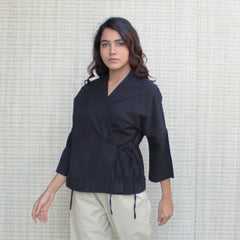 Kimono Wrap Tie Top Plus Size