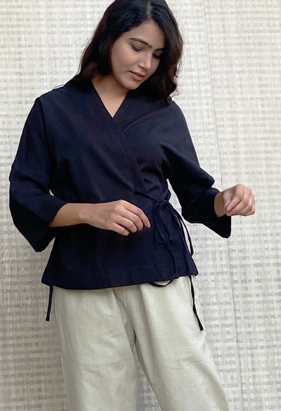 Kimono Wrap Tie Top Plus Size