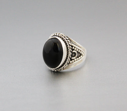 Natural Black Onyx Ring