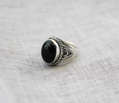 Natural Black Onyx Ring