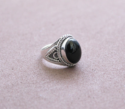 Natural Black Onyx Ring