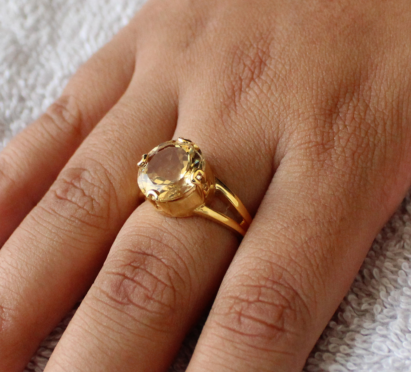 Citrine Ring, Handmade Ring, 92.5% Sterling Silver Ring, Silver Citrine Ring , Boho Ring, Designer Citrine Ring, women's Ring, 14K Gold Ring