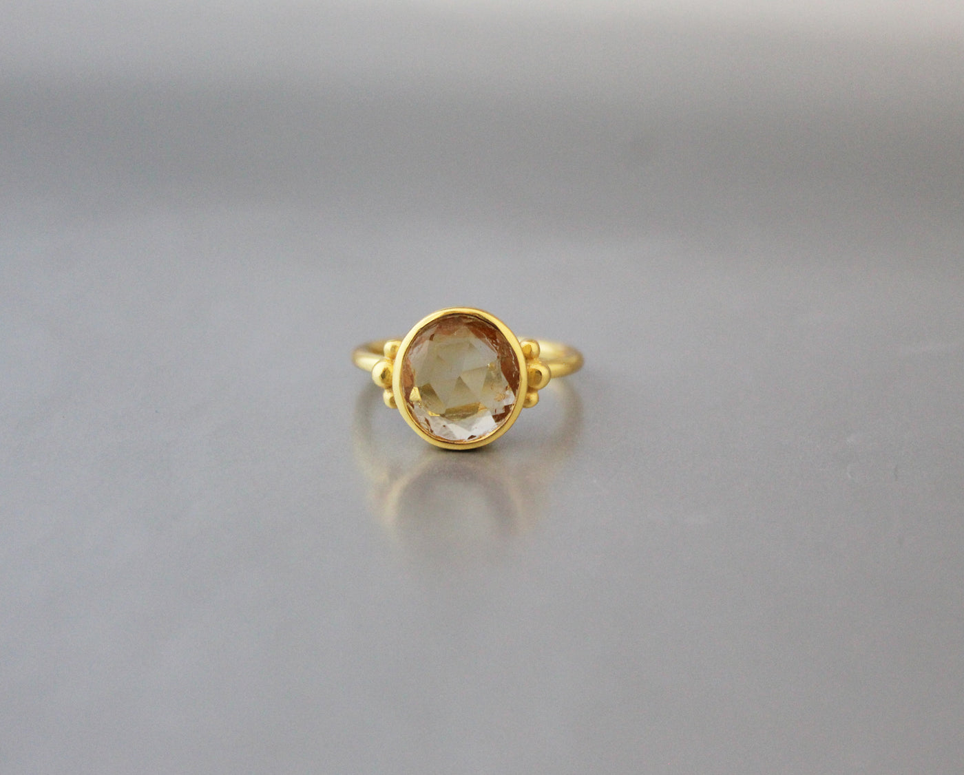 Natural Citrine Ring, November Birthstone, Stacking Ring, Delicate Ring, Yellow Stone Ring, Simple Ring, Designer Ring, 18K Gold Filled Ring