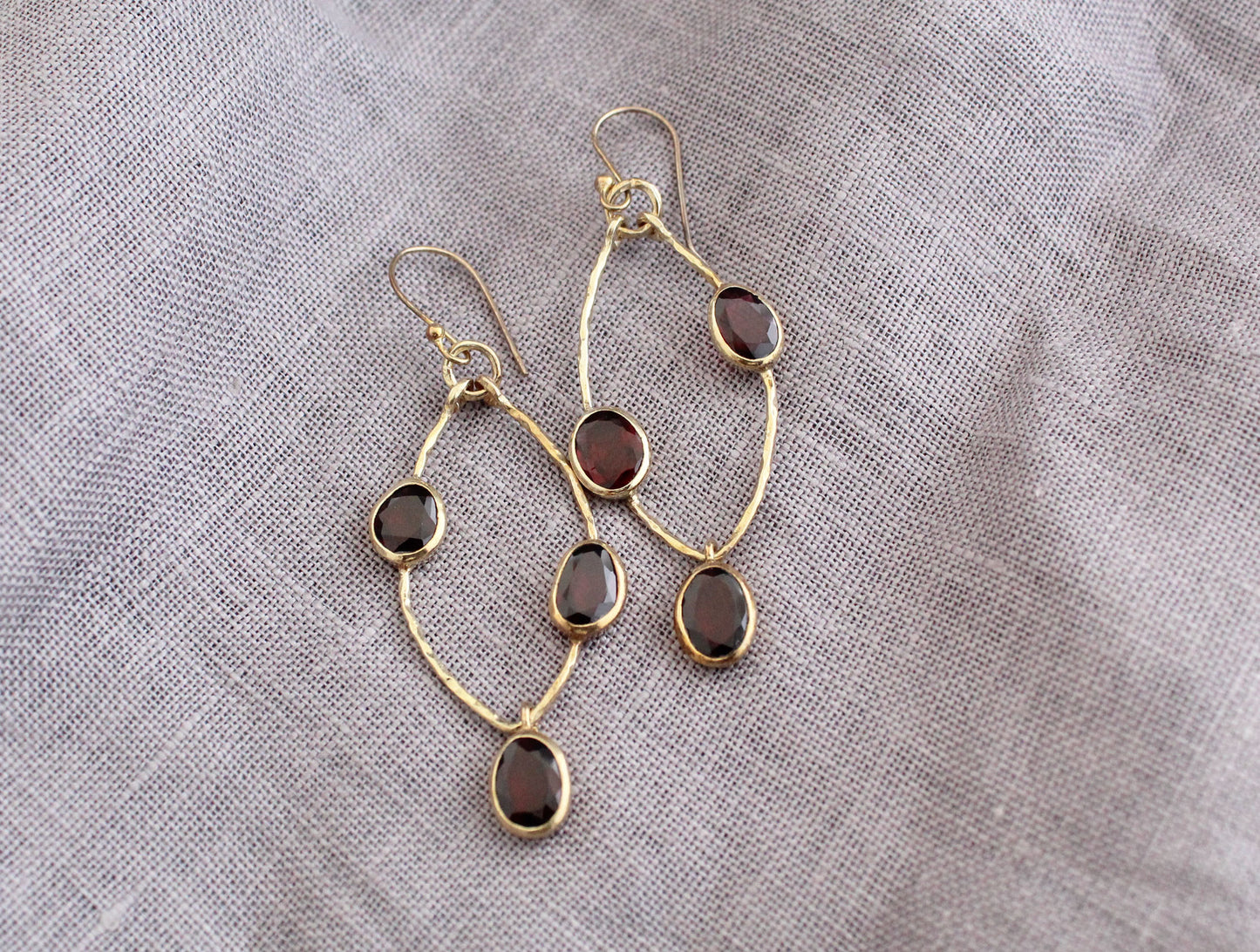 Natural Garnet Earrings 