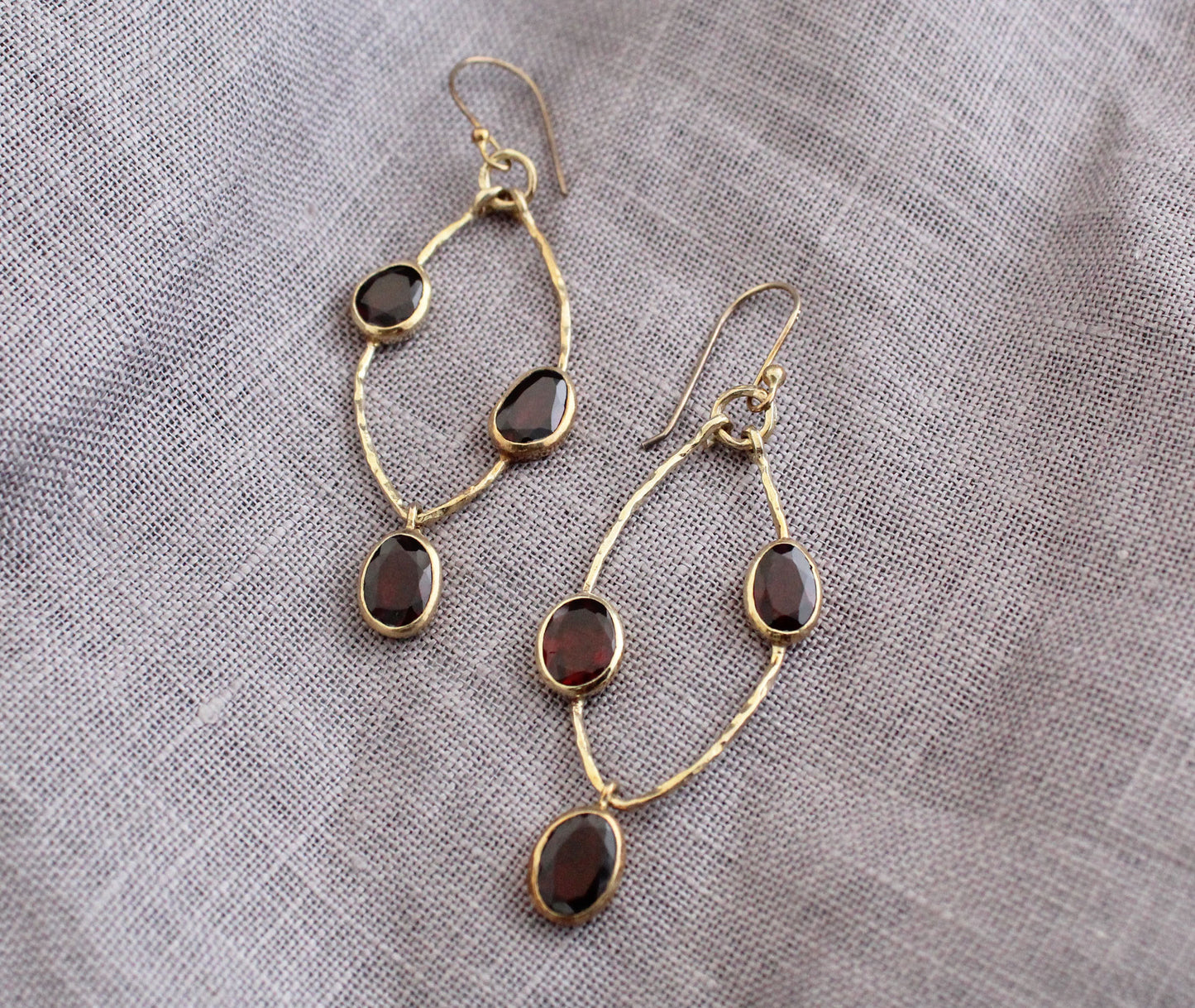 Natural Garnet Earrings 