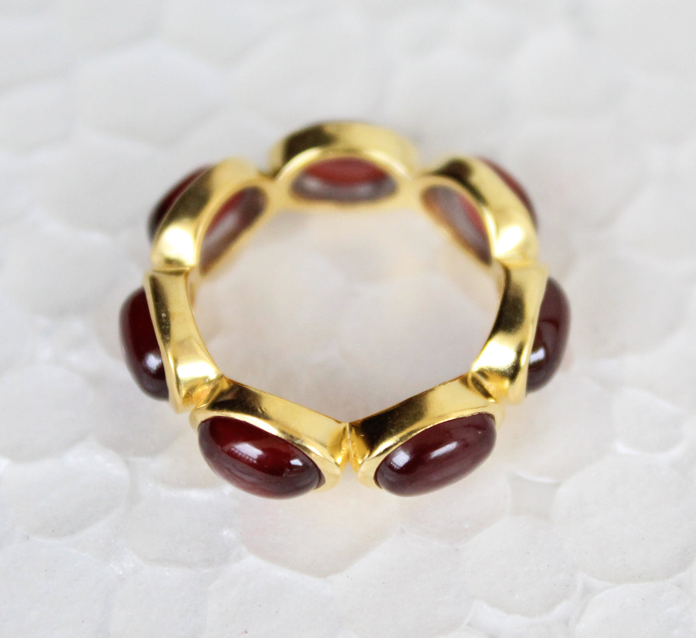 Natural Garnet Band, 7X5 mm oval Garnet Ring, 925 Sterling Silver, Designer Handmade Ring, January Birthstone, Cocktail Ring,Rings for Women