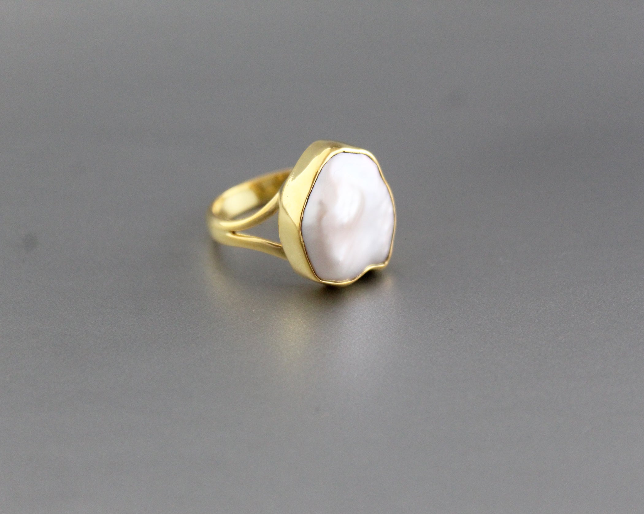 Signature Natural Pearl Open Ring | Georgina Jewelry