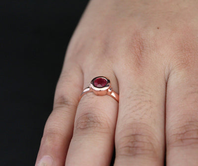 Ruby Ring Solid Silver, 925 Sterling Silver,Bridesmaid Gift, Minimalist Ring, Radiant Ruby Ring in Gold, genuine ruby ring, anniversary gift