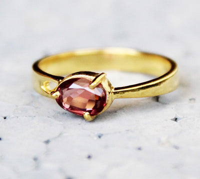 Natural Spinel Ring, August Birthstone, Stacking Rings, Cocktail Ring, Pink Spinel Ring, Gold Filled Rings
