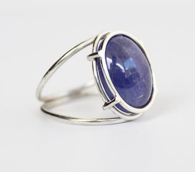 Tanzanite Ring, Oval anzanite Ring, Silver Tanzanite Ring, Tanzanite Jewelry, Stackable Ring, Awesome Gift idea