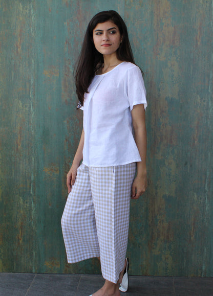 White Relax fit Linen Top