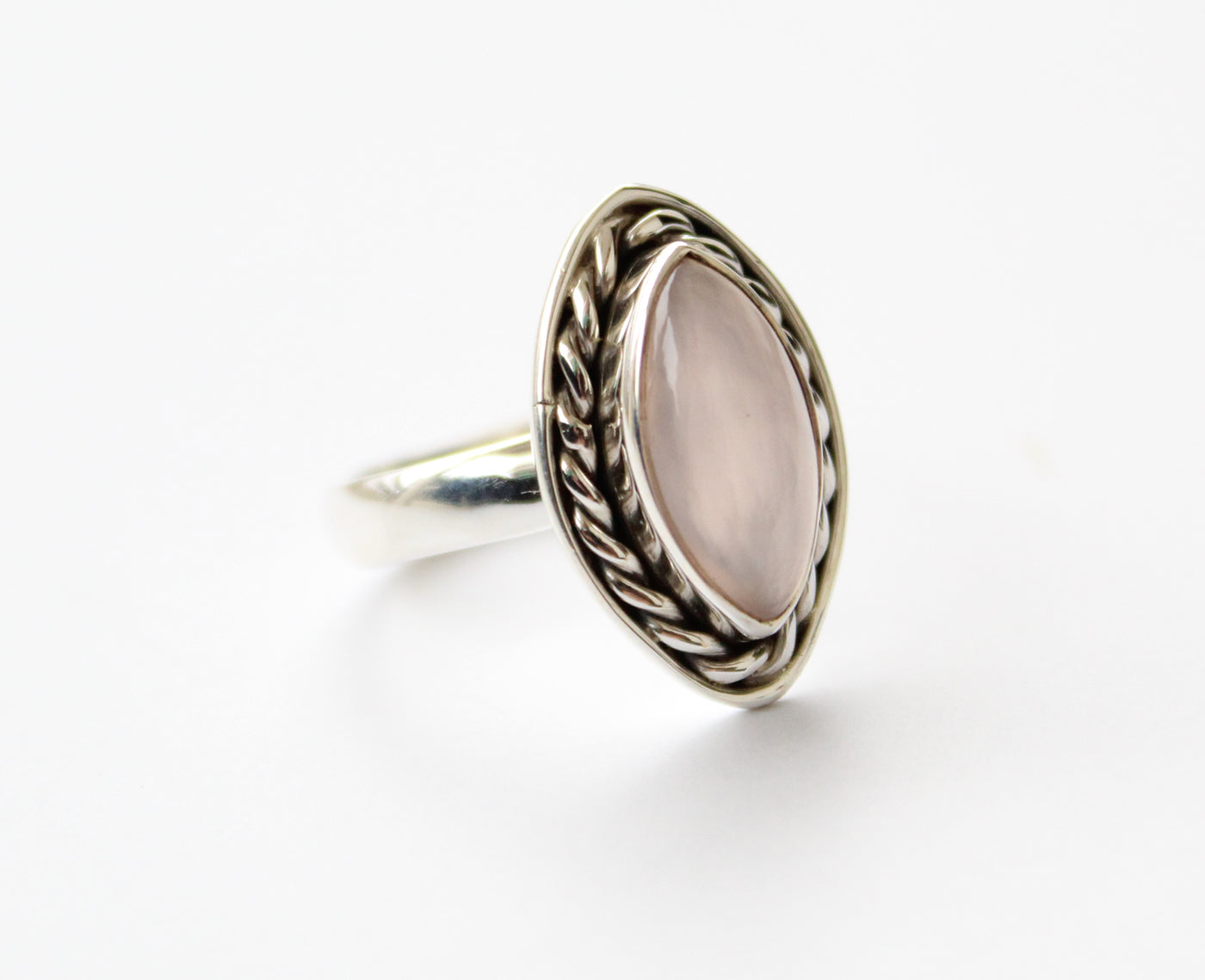 Pink Chalcedony Ring, Handmade Ring, 925 Sterling Silver, Statement Ring, Birthstone Jewelry, Pink Gemstone Ring, Free Shipping