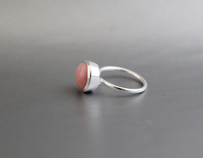 Pink Opal Ring, Birthstone Ring, Wedding Band, Delicate Ring, Opal Ring, Gemstone Ring, 925 Sterling Silver Ring, Best Gift For Women