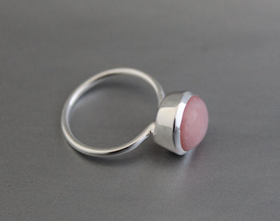 Pink Opal Ring, Birthstone Ring, Wedding Band, Delicate Ring, Opal Ring, Gemstone Ring, 925 Sterling Silver Ring, Best Gift For Women