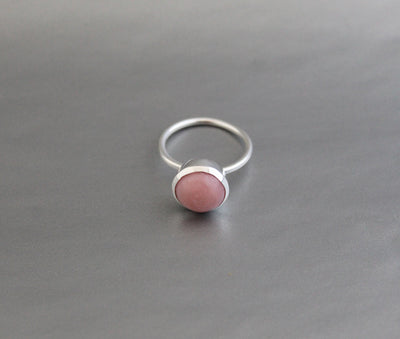 Pink Opal Ring, Birthstone Ring, Wedding Band, Delicate Ring, Opal Ring, Gemstone Ring, 925 Sterling Silver Ring, Best Gift For Women