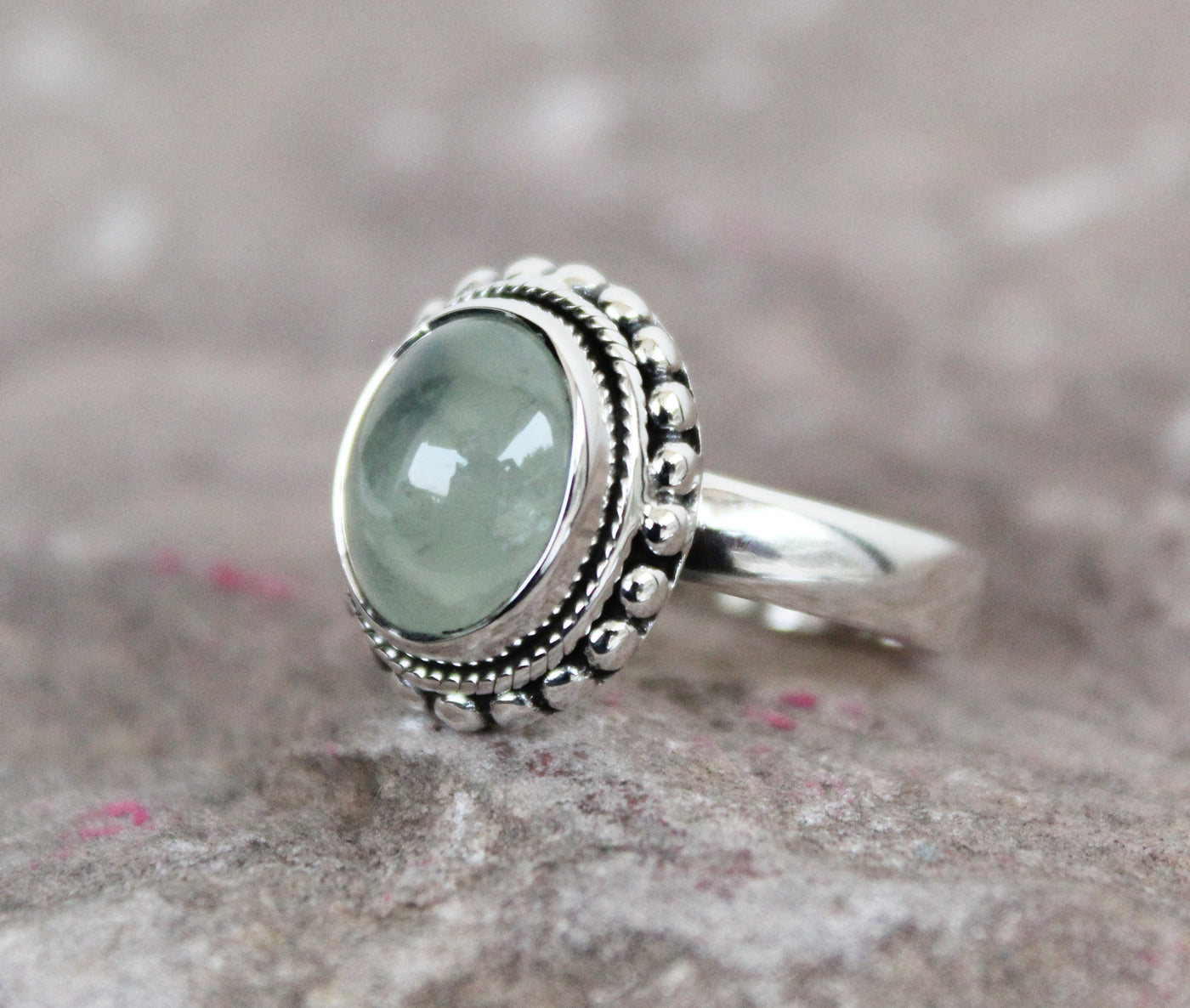 Prehnite Ring, 925 Sterling Silver Ring, 12x16mm Oval Prehnite Ring, Handmade Ring, Green Gemstone Ring, Women's Ring,Statement Ring, Ring