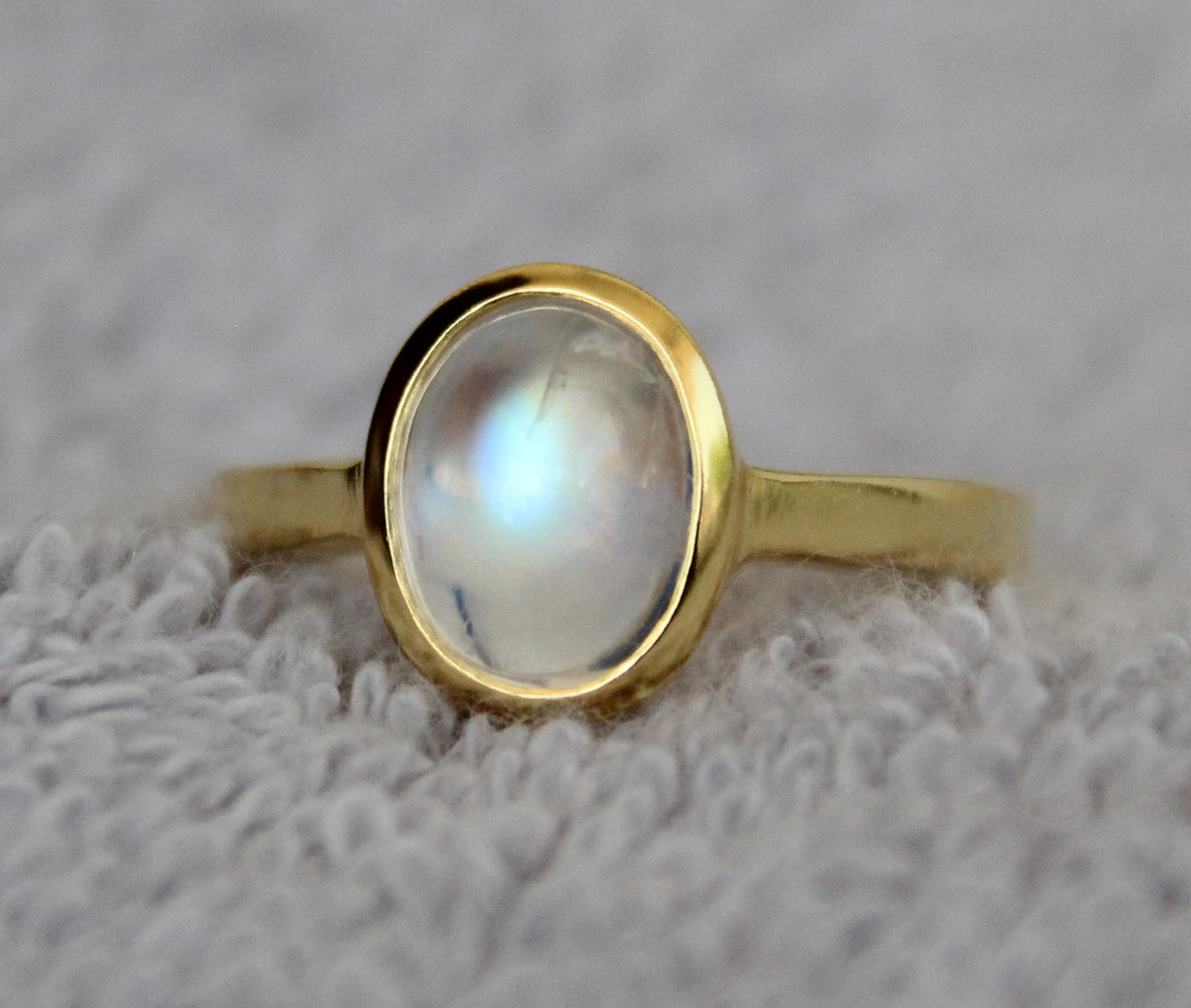 Rainbow Moonstone Ring, Sterling Silver Rings for Women, June Birthstone Ring, Promise Anniversary Ring Rose Gold Plated Ring,Boho,Statement